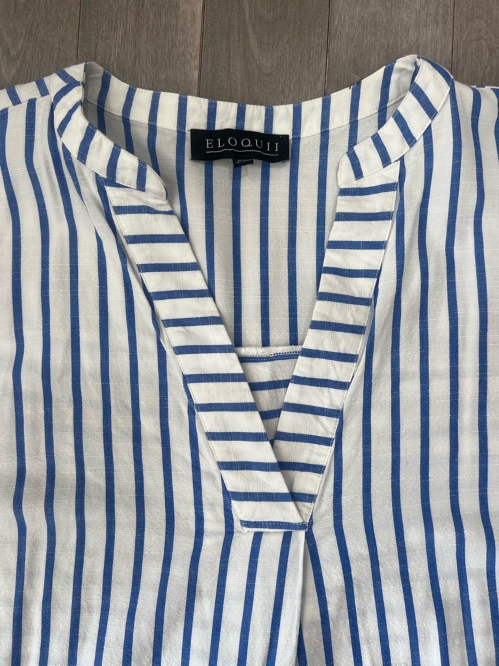 Eloquii Blue White Stripe Tunic Shirt Dress, Plus Size 18/20 - Picture 6 of 10